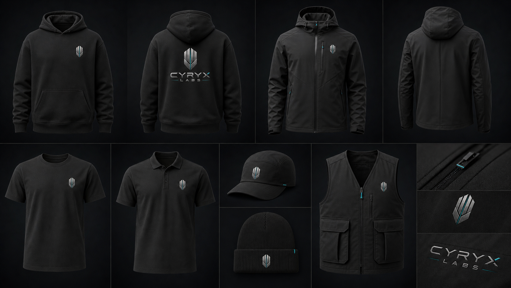 Cyryx Labs moodboard — Apparel capsule