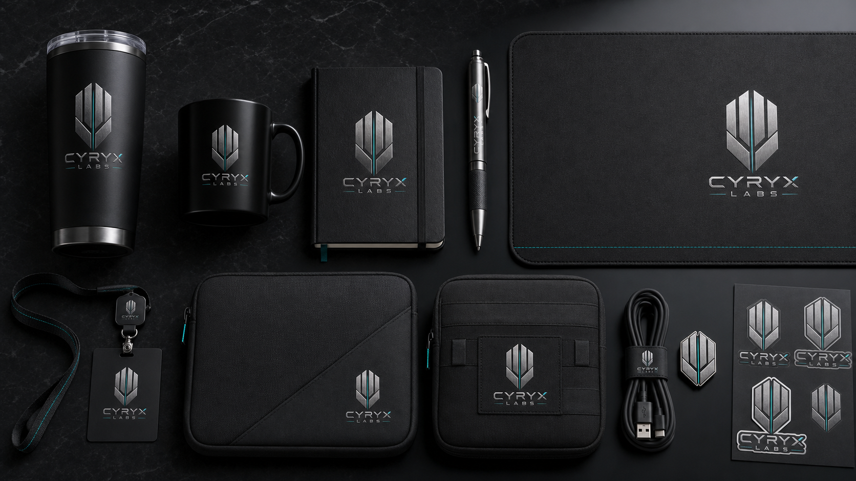 Cyryx Labs moodboard — Swag & everyday carry