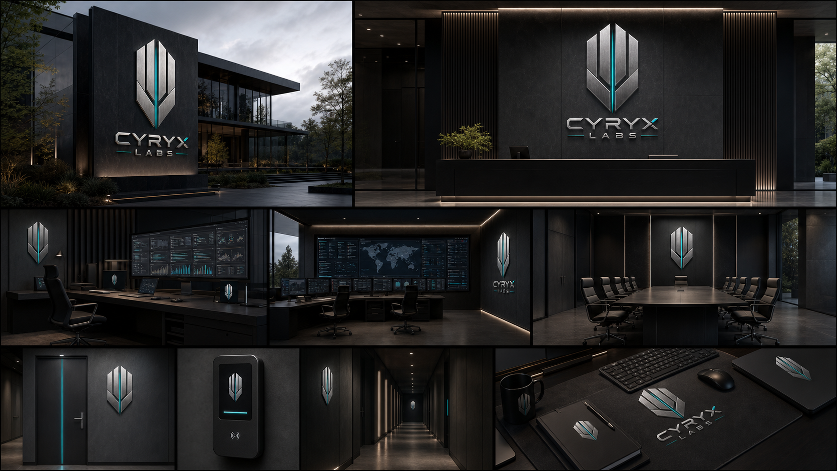 Cyryx Labs moodboard — Workspace environment