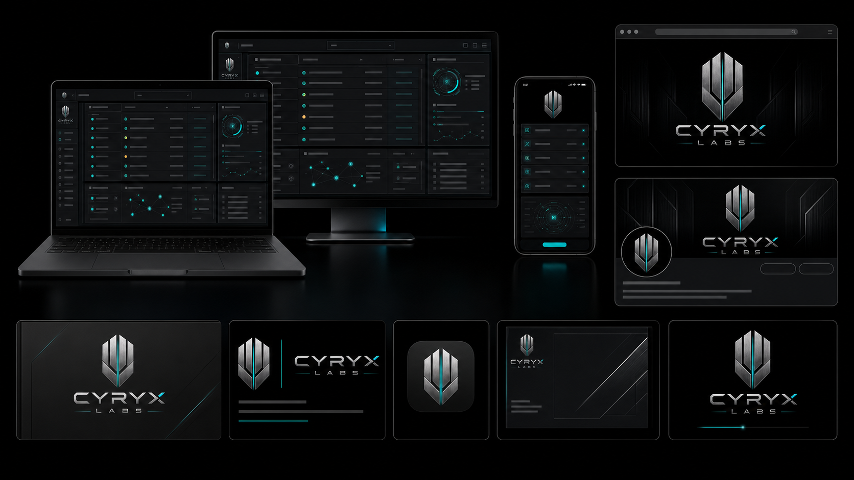 Cyryx Labs moodboard — Digital touchpoints